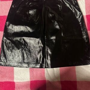 Topshop Glossy Black Skirt